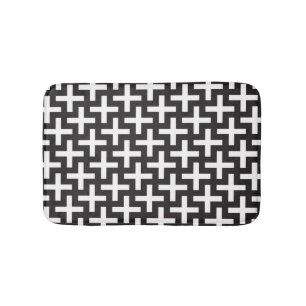 A b&w patterns made with 'plus' sign bath mat