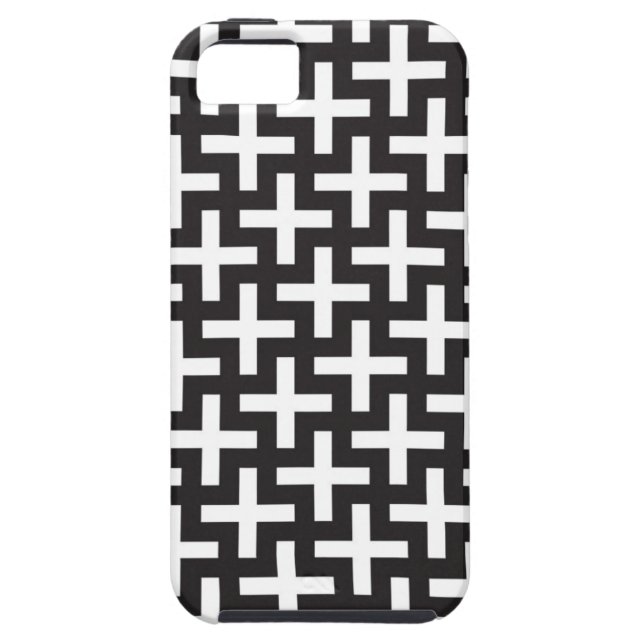 A b&w patterns made with 'plus' sign Case-Mate iPhone case (Back)