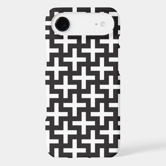 A b&w patterns made with 'plus' sign Case-Mate iPhone case (Back)