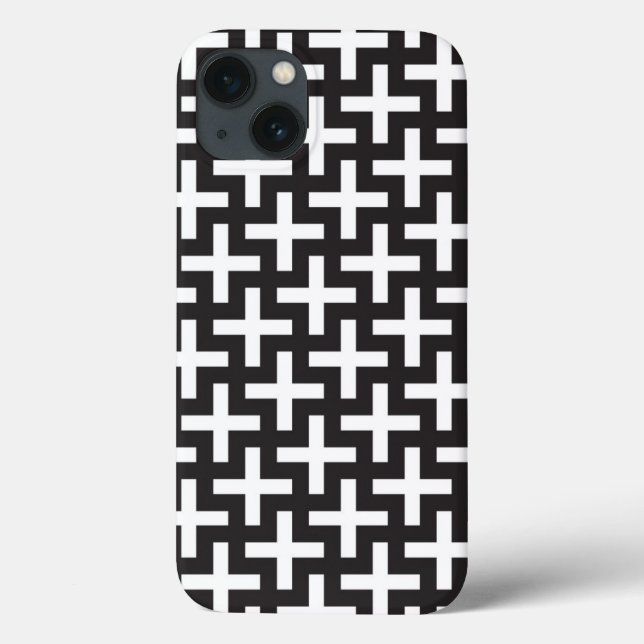 A b&w patterns made with 'plus' sign Case-Mate iPhone case (Back)