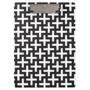 A b&w patterns made with 'plus' sign clipboard