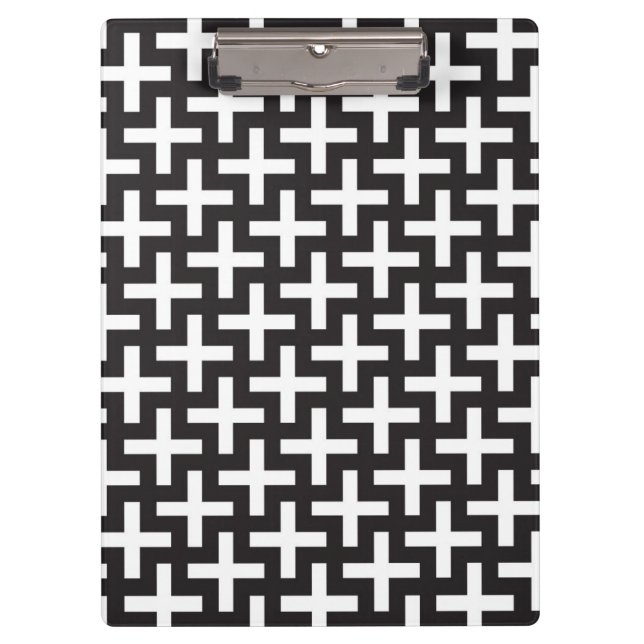 A b&w patterns made with 'plus' sign clipboard (Front)