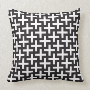 A b&w patterns made with 'plus' sign cushion