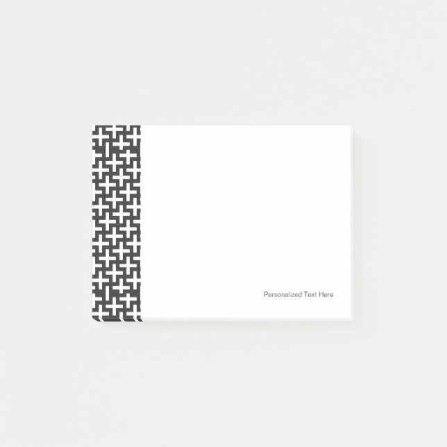 A b&w patterns made with 'plus' sign post-it notes (Front)