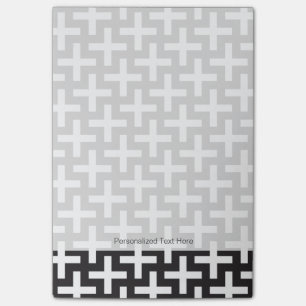 A b&w patterns made with 'plus' sign post-it notes