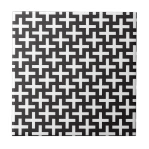 A b&w patterns made with 'plus' sign tile