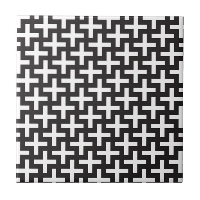 A b&w patterns made with 'plus' sign tile (Front)