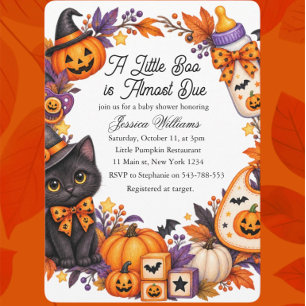 A Baby Boo is Almost Due Halloween Baby Shower Invitation