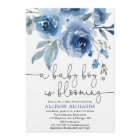 A baby boy is blooming navy blue baby shower