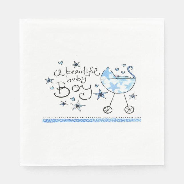 A Baby Boy/White Standard Luncheon Napkin (Front)