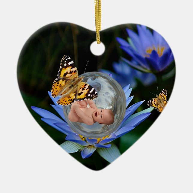 A baby bundle of joy christmas ceramic tree decoration (Front)