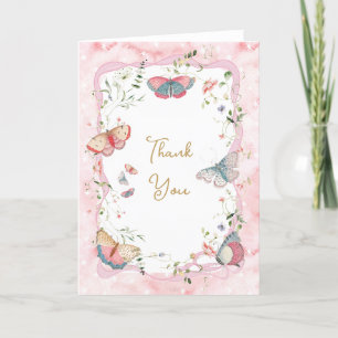 A Baby Butterfly Is On Her Way Baby Shower Thank You Card