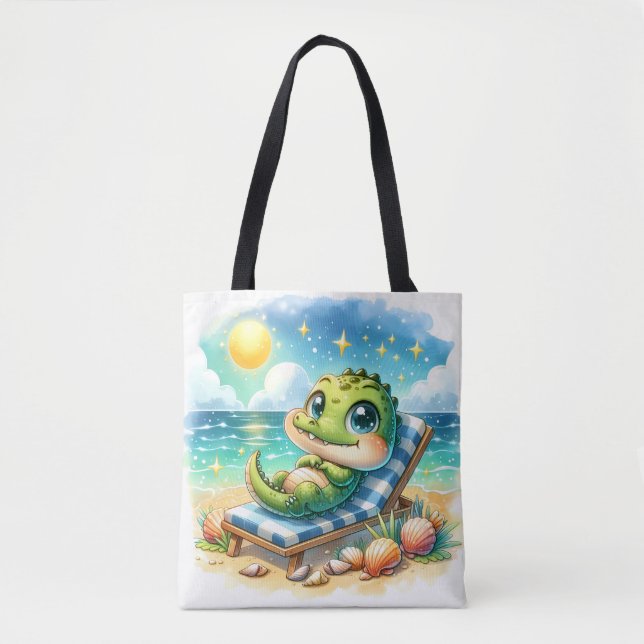 A Baby Croc’s Sunny Escape Tote Bag (Front)