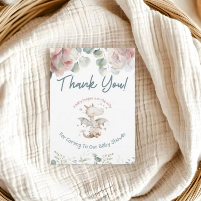 A Baby Dragon is on the Way Baby Shower Thank You  (Creator Uploaded)