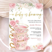 A Baby Is Brew Baby Shower Girl Pink Floral