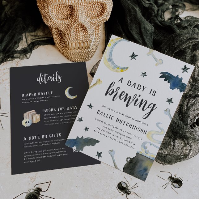 A Baby Is Brewing All-in-One Halloween Baby Shower Invitation (Creator Uploaded)