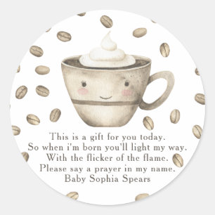 A baby is brewing baby - Prayer candle label