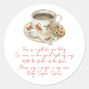 A baby is brewing baby - Prayer candle label