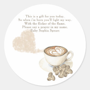 A baby is brewing baby - Prayer candle label