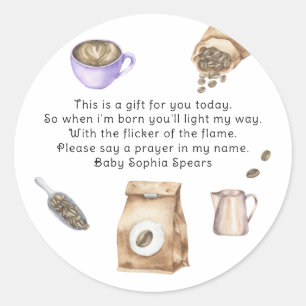 A baby is brewing baby - Prayer candle label