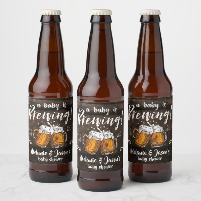 A Baby Is Brewing Baby Shower Beer Bottle Label (Bottles)