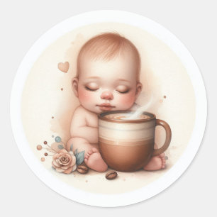 A Baby is Brewing Baby Shower Classic Round Sticker