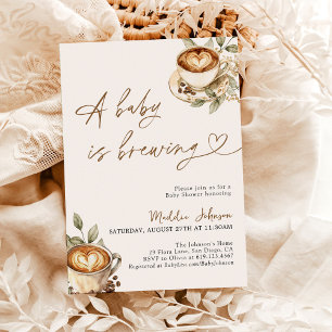 A Baby is Brewing Baby Shower, Coffee Baby Shower Invitation