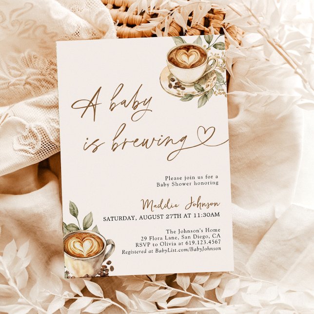 A Baby is Brewing Baby Shower, Coffee Baby Shower Invitation (Creator Uploaded)
