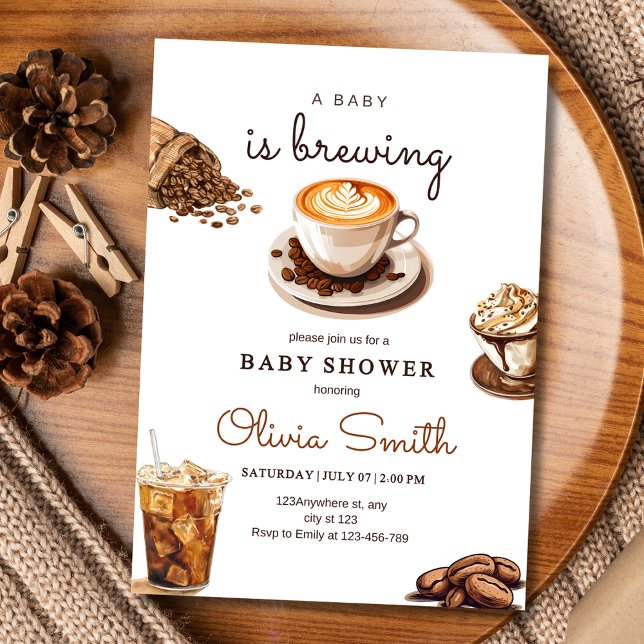 A Baby Is Brewing Baby Shower, Coffee Baby Shower Invitation (Creator Uploaded)