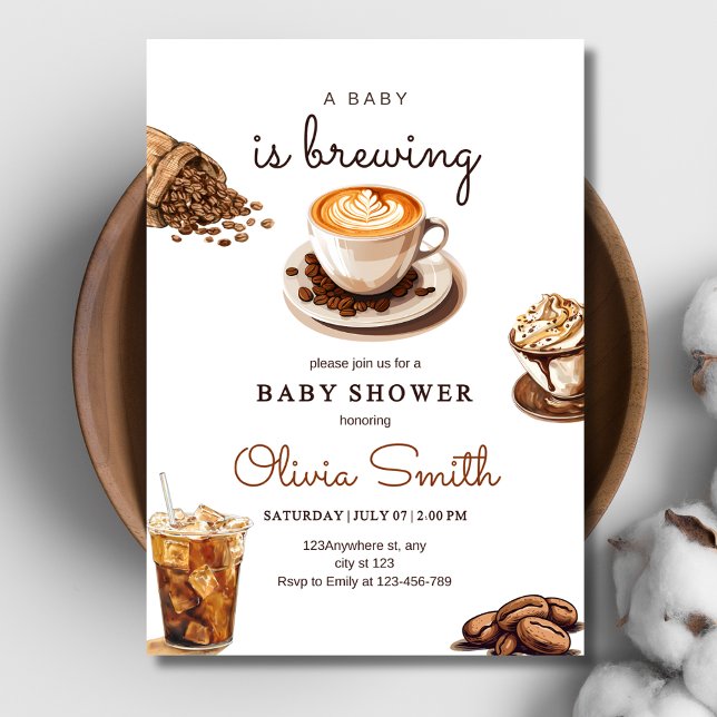 A Baby Is Brewing Baby Shower, Coffee Baby Shower Invitation (Creator Uploaded)