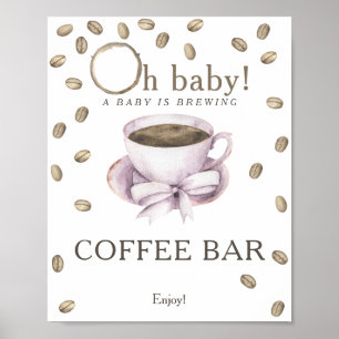 A baby is brewing baby shower Coffee bar Poster