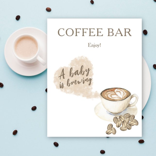 A baby is brewing baby shower Coffee bar Poster (Creator Uploaded)