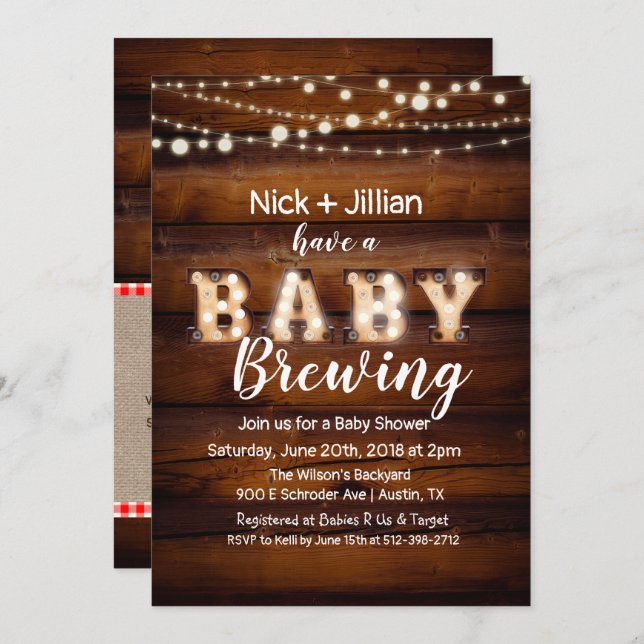 A Baby is Brewing Baby Shower Invitation (Front/Back)