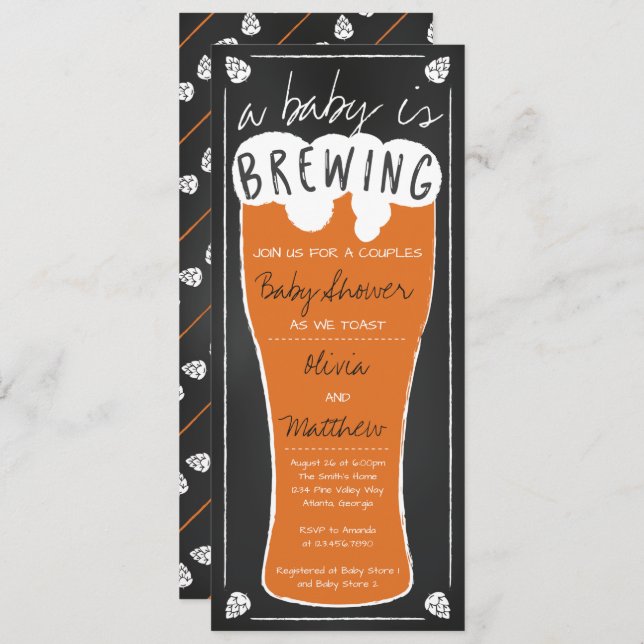 A Baby Is Brewing Baby Shower Invitation (Front/Back)