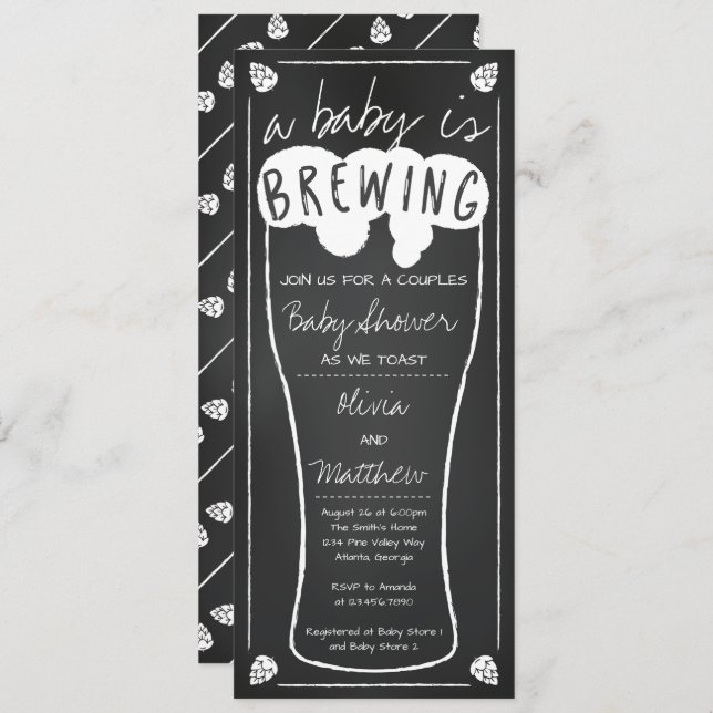 A Baby Is Brewing Baby Shower Invitation (Front/Back)