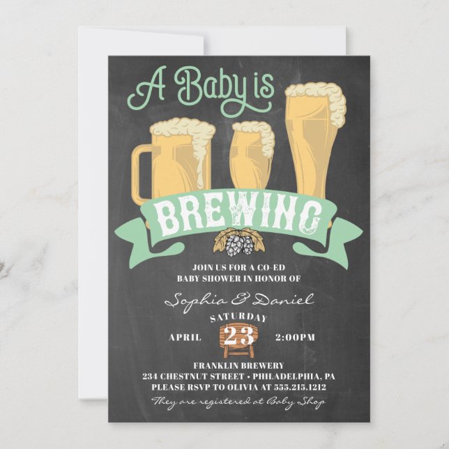A Baby Is Brewing Baby Shower Invitation (Front)