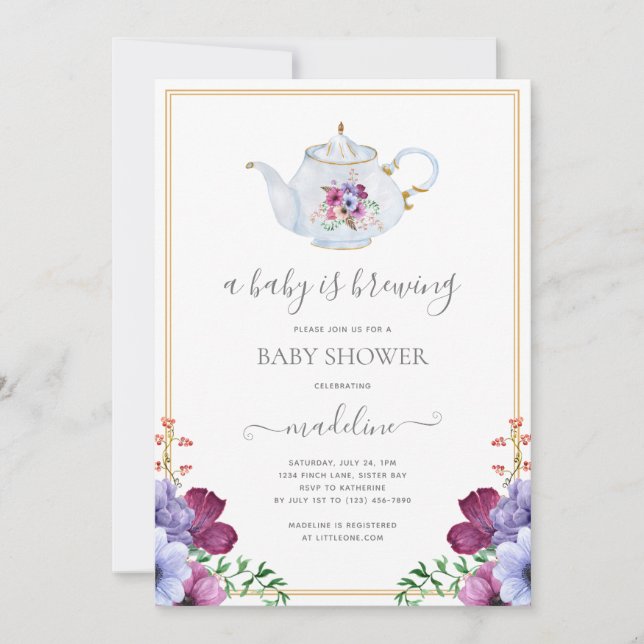 A Baby is Brewing Baby Shower Invitation (Front)