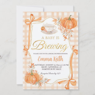 A Baby Is Brewing Baby Shower Invitation Fall Pu