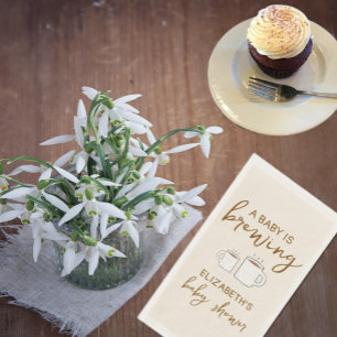A Baby Is Brewing Baby Shower Napkins