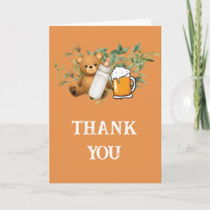 A baby is brewing baby shower photo thank you card