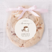 A Baby is Brewing Baby Shower Round Sticker