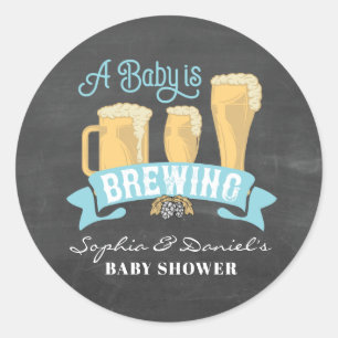 A Baby Is Brewing Baby Shower Round Stickers