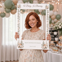A Baby Is Brewing Baby Shower Selfie Photo Frame