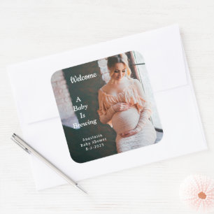 A Baby Is Brewing Baby Shower Square Sticker