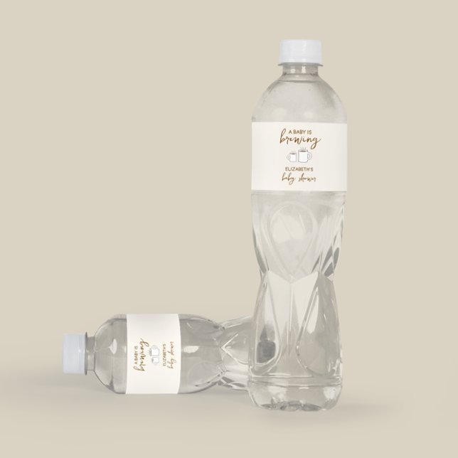 A Baby Is Brewing Baby Shower Water Bottle Label (Creator Uploaded)
