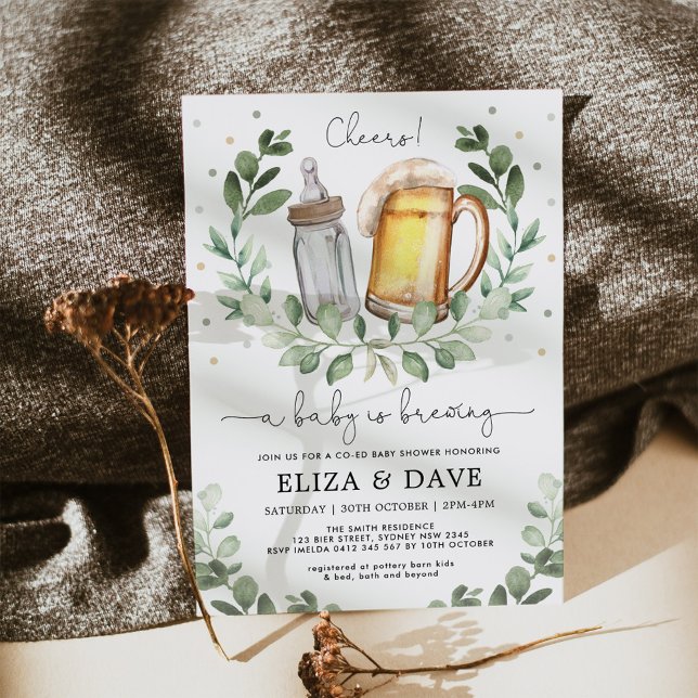 A Baby is Brewing Beers & Bottles Coed Shower Invitation (Creator Uploaded)