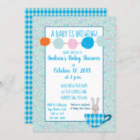 A Baby is Brewing Blue Teacup Baby Boy Shower