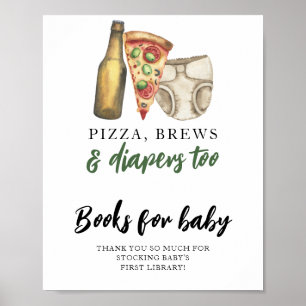 A baby is brewing brews & pizza Books for baby Poster