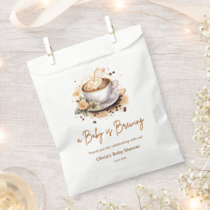 A Baby is Brewing Brown Coffee Baby Shower  Favour Bags