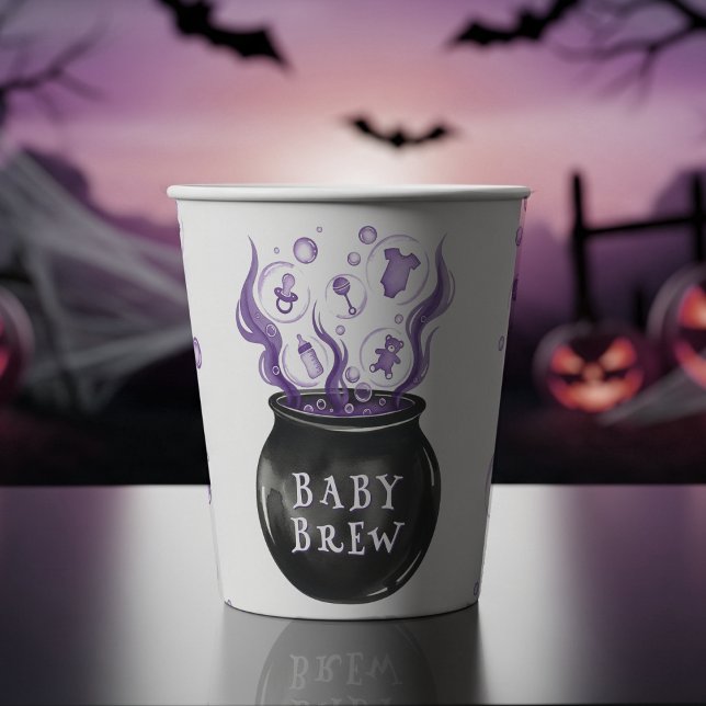 A Baby is Brewing Cauldron Halloween Baby Shower Paper Cups (A Baby is Brewing Witch Cauldron Gothic Halloween Baby Shower Paper Cups
)